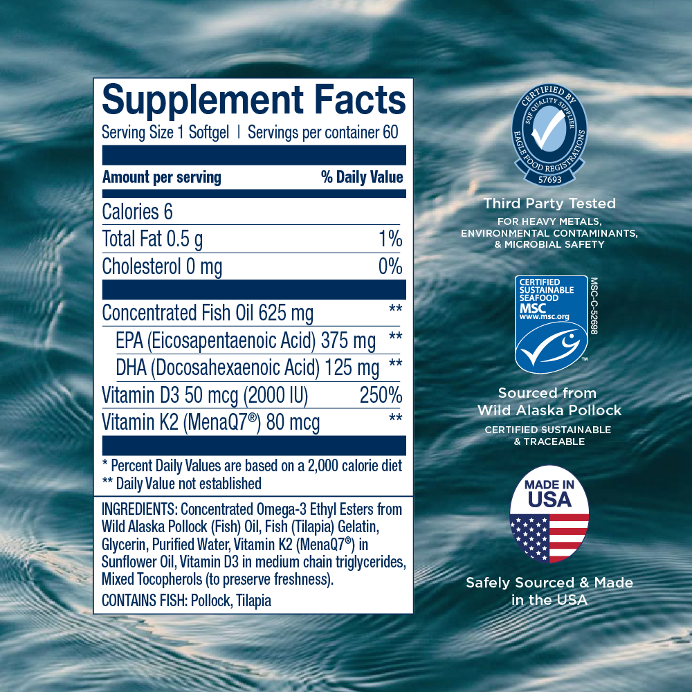 Omega-3 + K2 & D3: More Support, Fewer Supplements